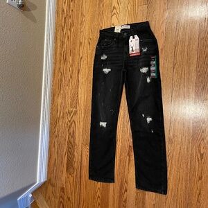 NWT Boy's size 14 Reg distressed black Levis 514 straight leg jeans, 27x29